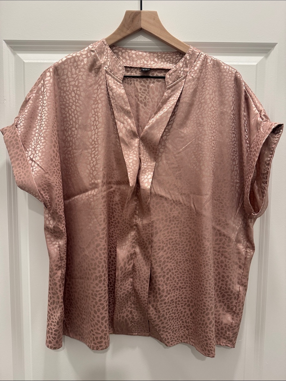 SHEIN Satin V-Neck Blouse in Rose